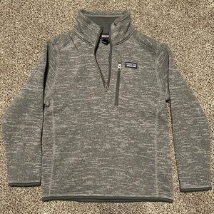 Patagonia Better Sweater quarter zip pullover boys Small grey unisex flawed.